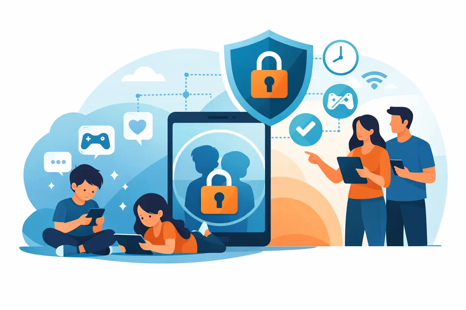 Telefon-Tablet-Sucht- und Kindersicherungs-Apps