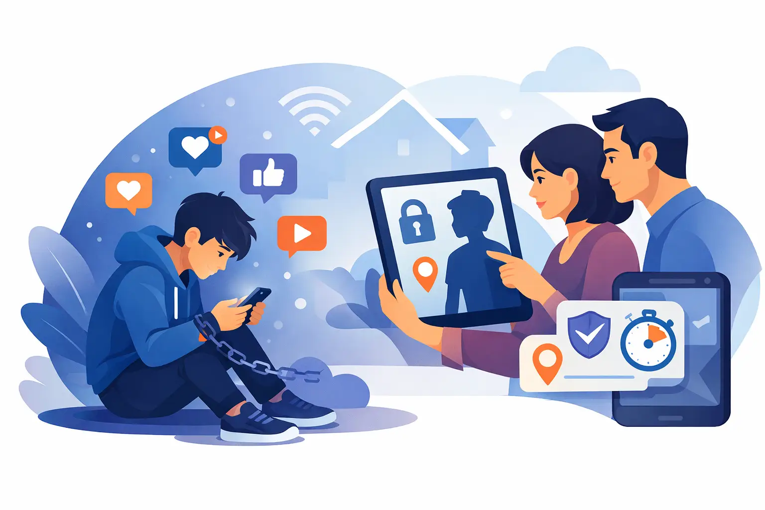 Apps für Social-Media-Sucht und Kindersicherung